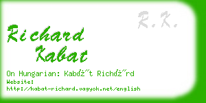 richard kabat business card